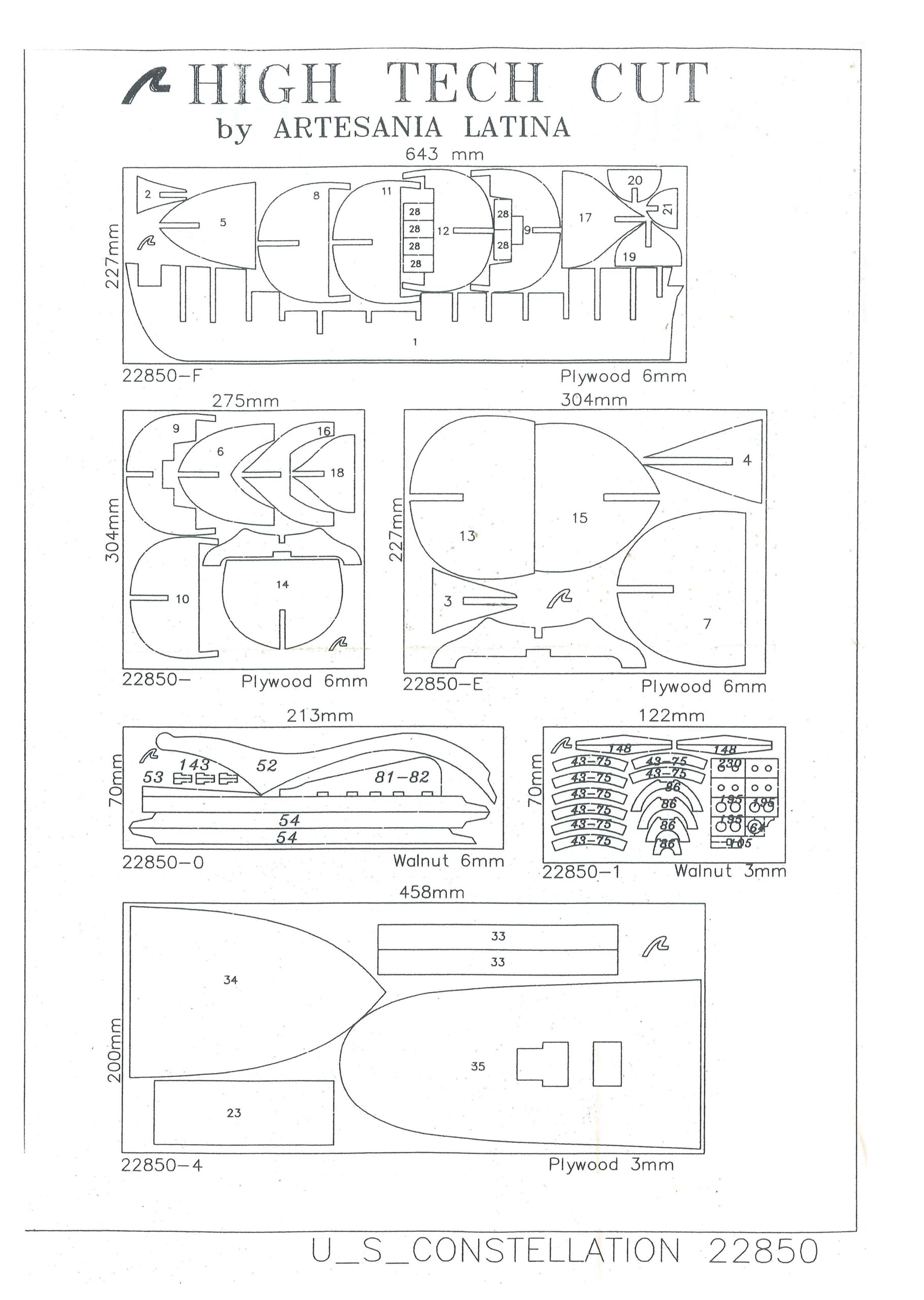 US Constellation Model Boat Kit - Artesania Latina (AL22850)