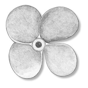 Metal 4 blade propellers for static models right 40mm