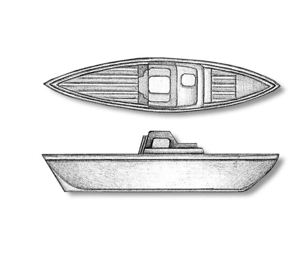 Plastic Wood Whaler With Cabin 65mm