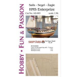 Sails for HMS Enterprize 1:96 – Shipyard