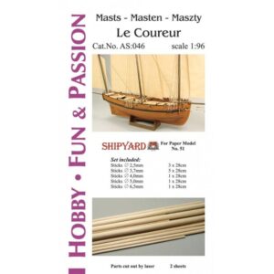 Mast Set for Le Coureur 1:96 – Shipyard